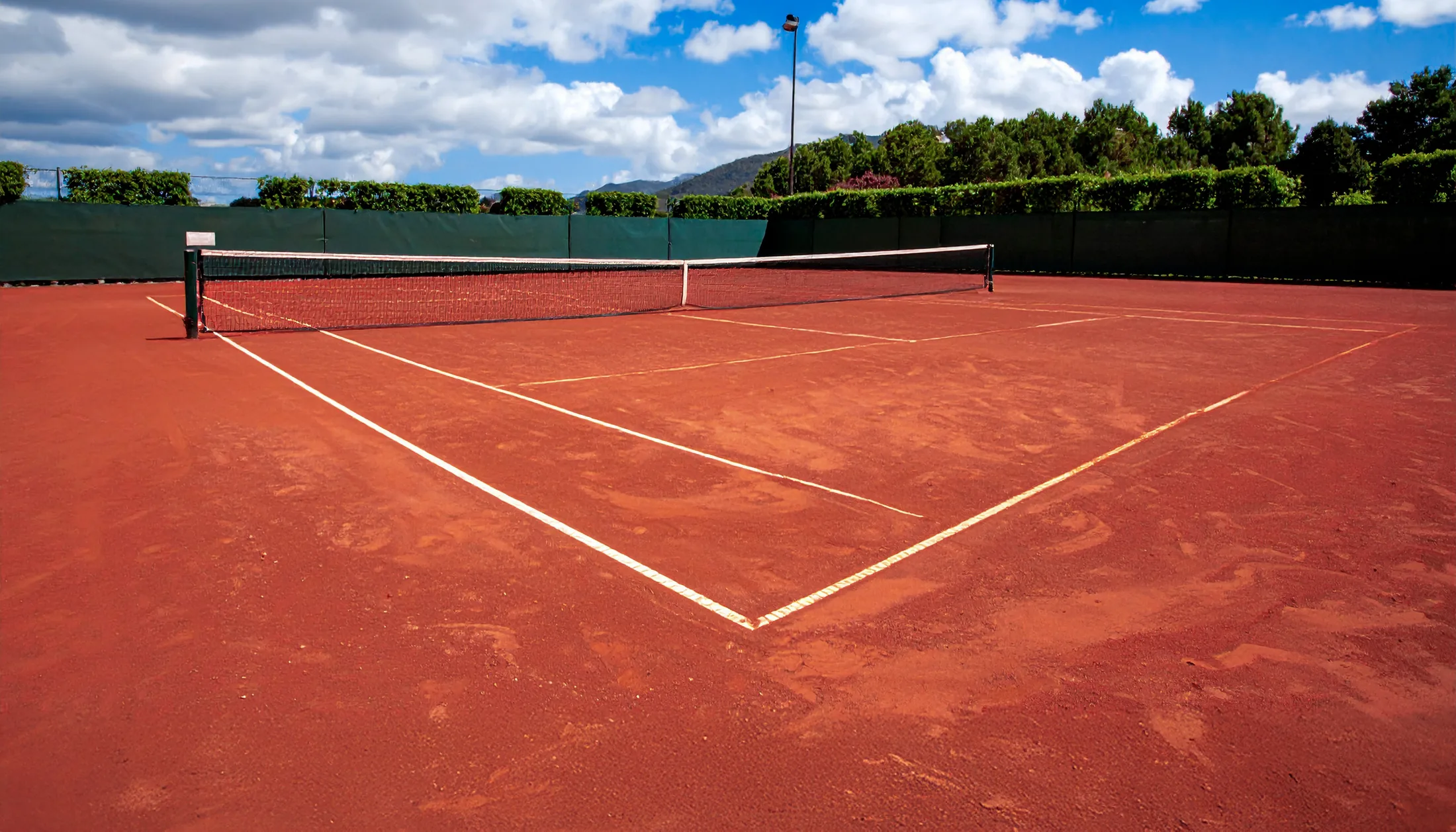 Red clay court in Mallorca